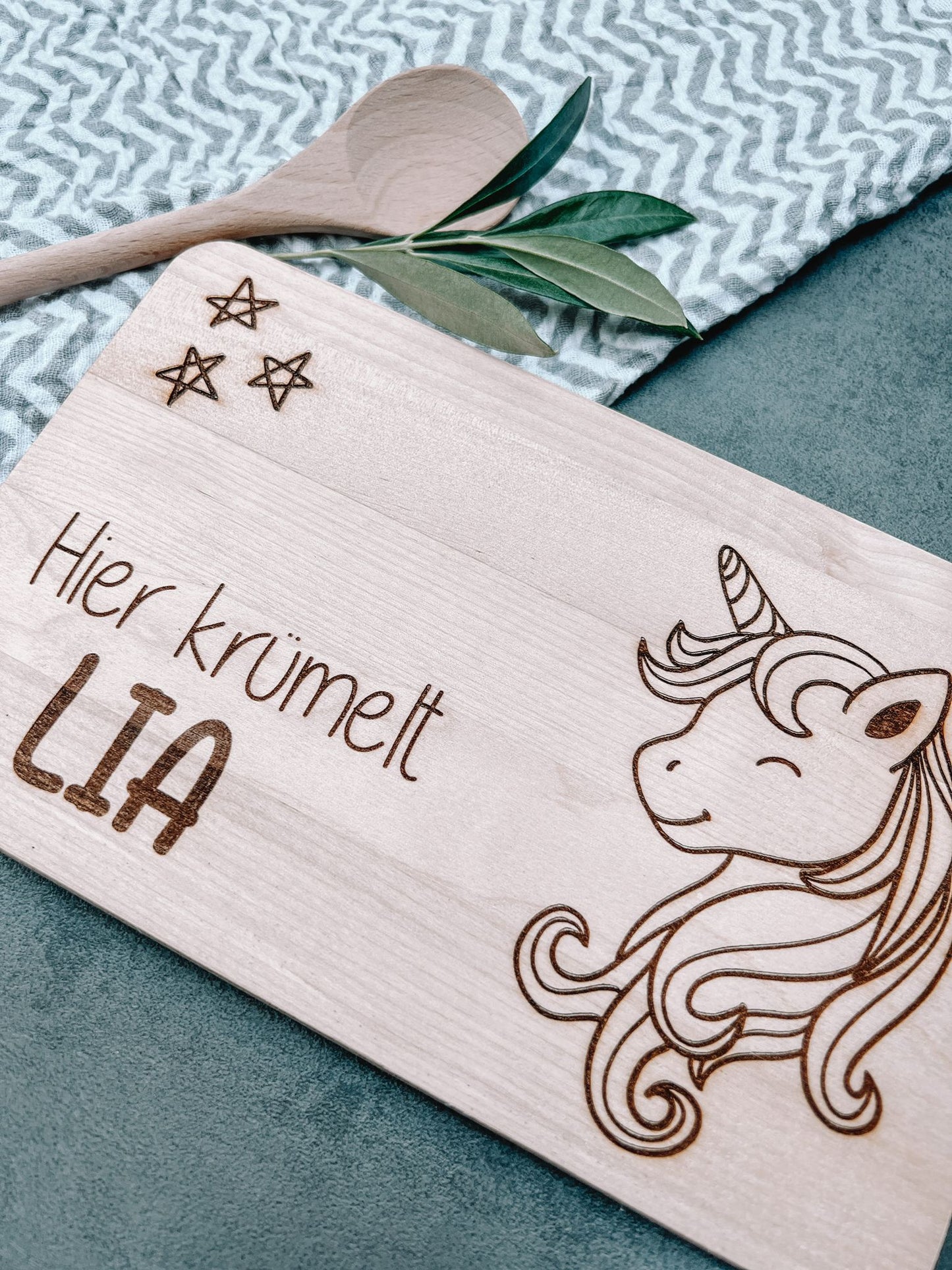 Personalisiertes Frühstücksbrettchen / Lasergraviert