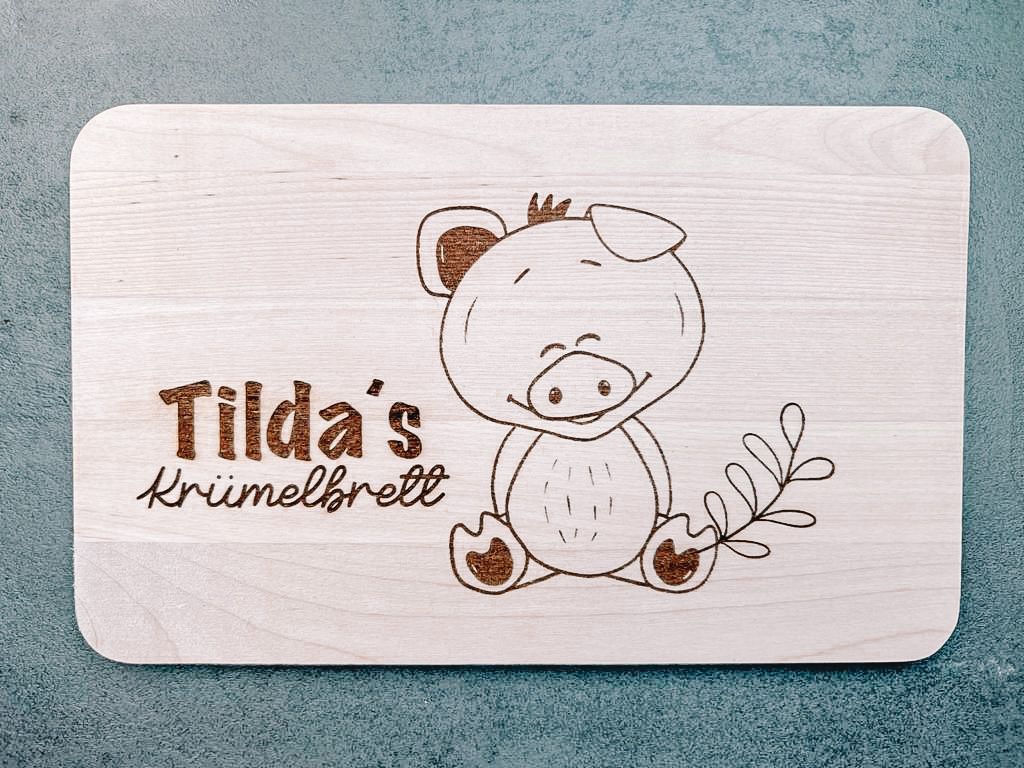 Personalisiertes Frühstücksbrettchen / Lasergraviert