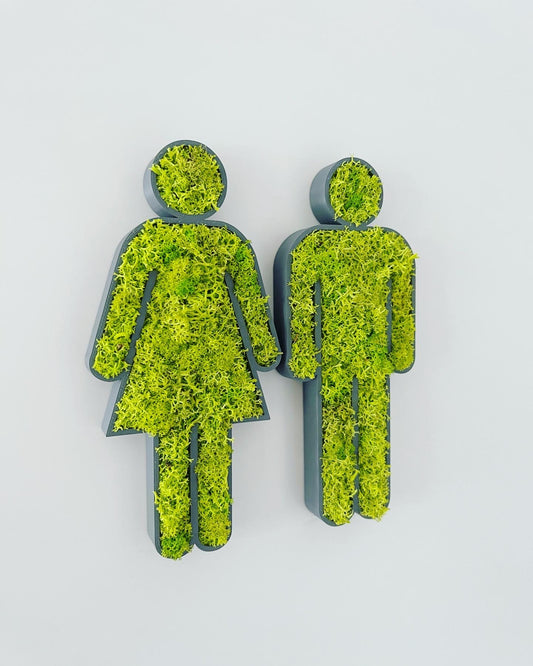 Toilettenzeichen Mann & Frau / Moosbild