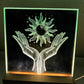 LED Holzsockel mit personalisierter Spiegelfliese
