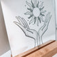 LED Holzsockel mit personalisierter Spiegelfliese