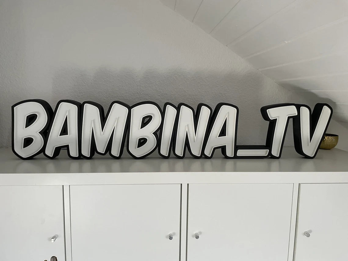 individuelle Namenslampe mit RGB Led Beleuchtung und Farbauswahl